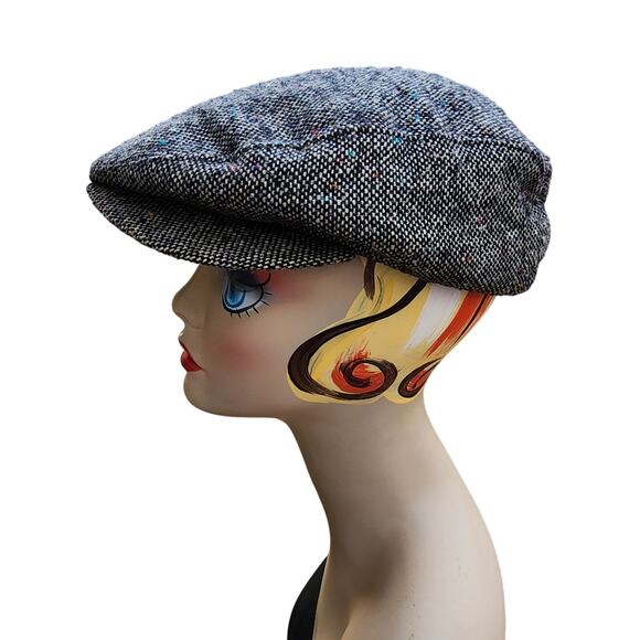 Thinsulate Vintage Tweed Wool Newsboy Cap Snap up Expandable USA Streetwear - Picture 3 of 9